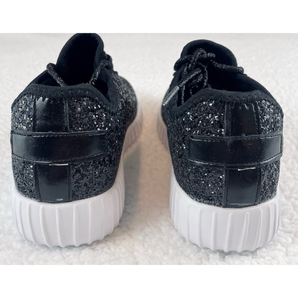 (NIB) FOREVER LINK • Black/White Remy Glitter Lace-Up Sneakers, 6 - Picture 9 of 16